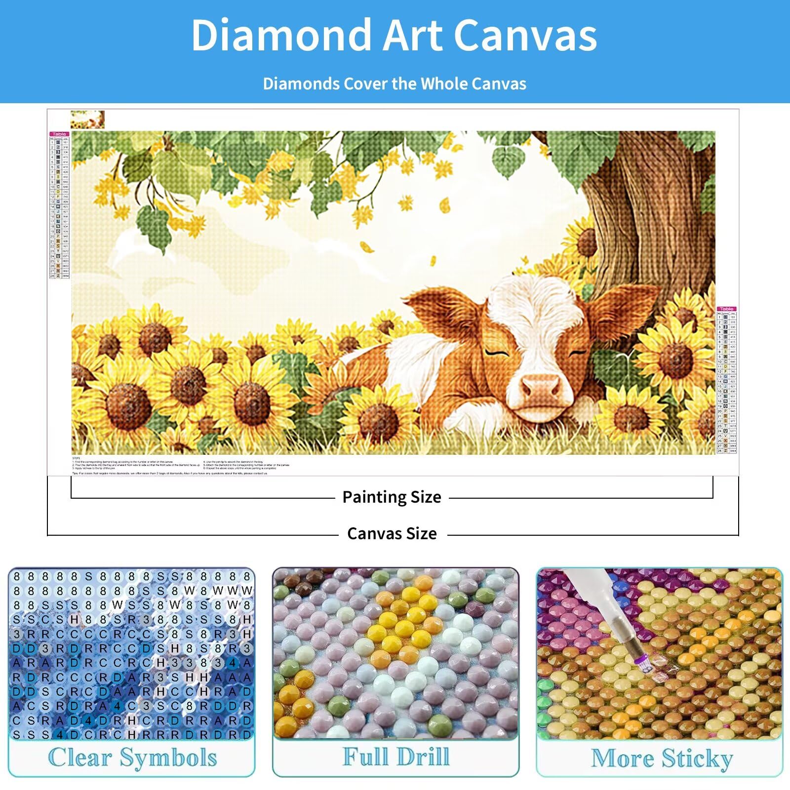 Diamond Painting Blume Diamant Painting Bilder Erwachsene 140x70 cm Q0-29