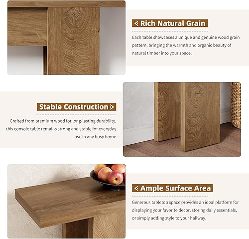 Miniatura 5 de Mesa consola de 70.9 pulgadas de largo para entrada, mesa de sofá de madera estrecha detrás del sofá rectangular, mesas de entrada de vestíbulo con