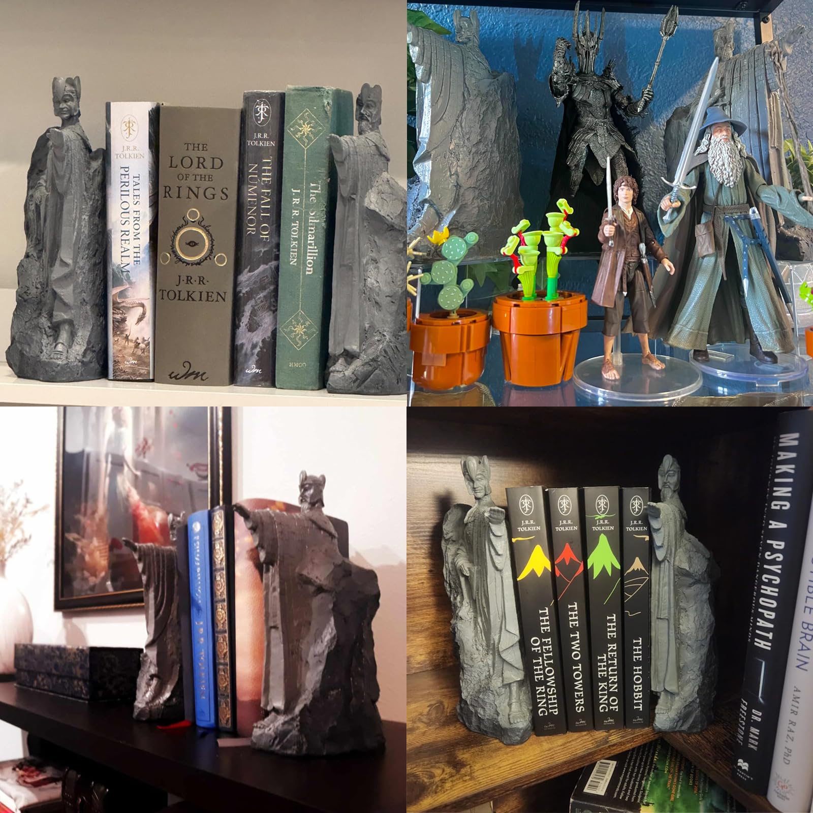 Dekoracyjne podpórki do książek, artykuły kolekcjonerskie z żywicy, wytrzymały korek do książek do biblioteki, biura, domu - czarny, 2 sztuki