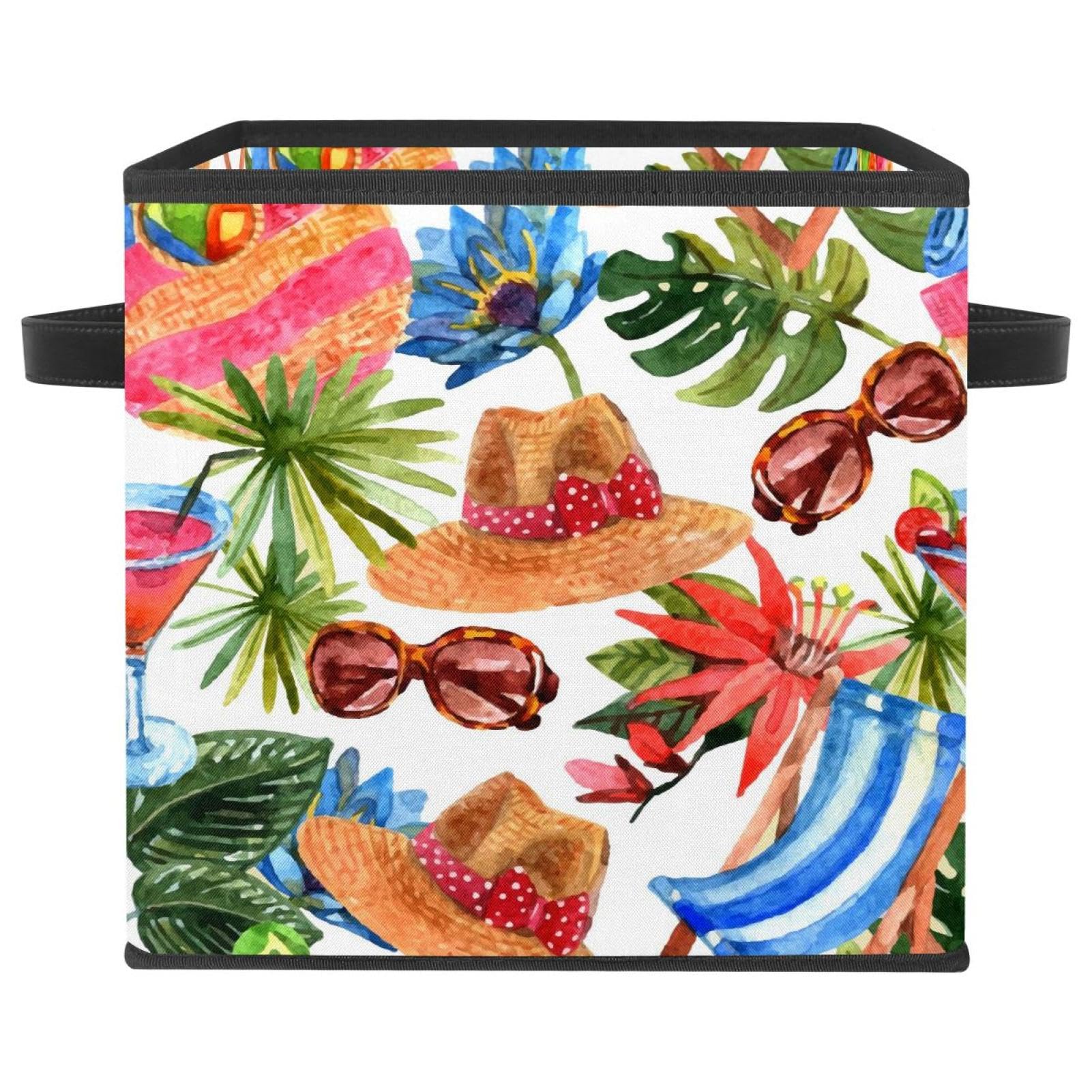 Boîte de rangement pliable en tissu pour vacances d'été et voyage
