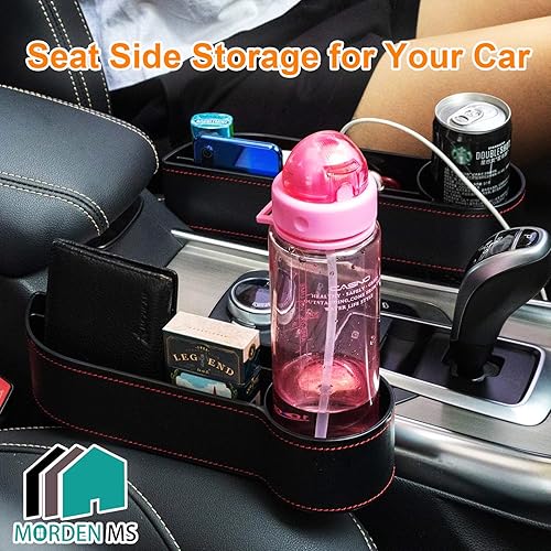 Miniatura 6 de MORDEN MS Paquete de 2 organizadores para llenar los huecos del asiento del automóvil, almacenamiento para asiento delantero automotriz con soporte