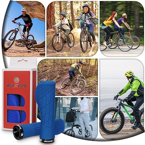 Vista 46 de BUCKLOS Empuñaduras de manillar de bicicleta con bloqueo único, mango ergonómico antideslizante para bicicleta de montaña, mango antideslizante