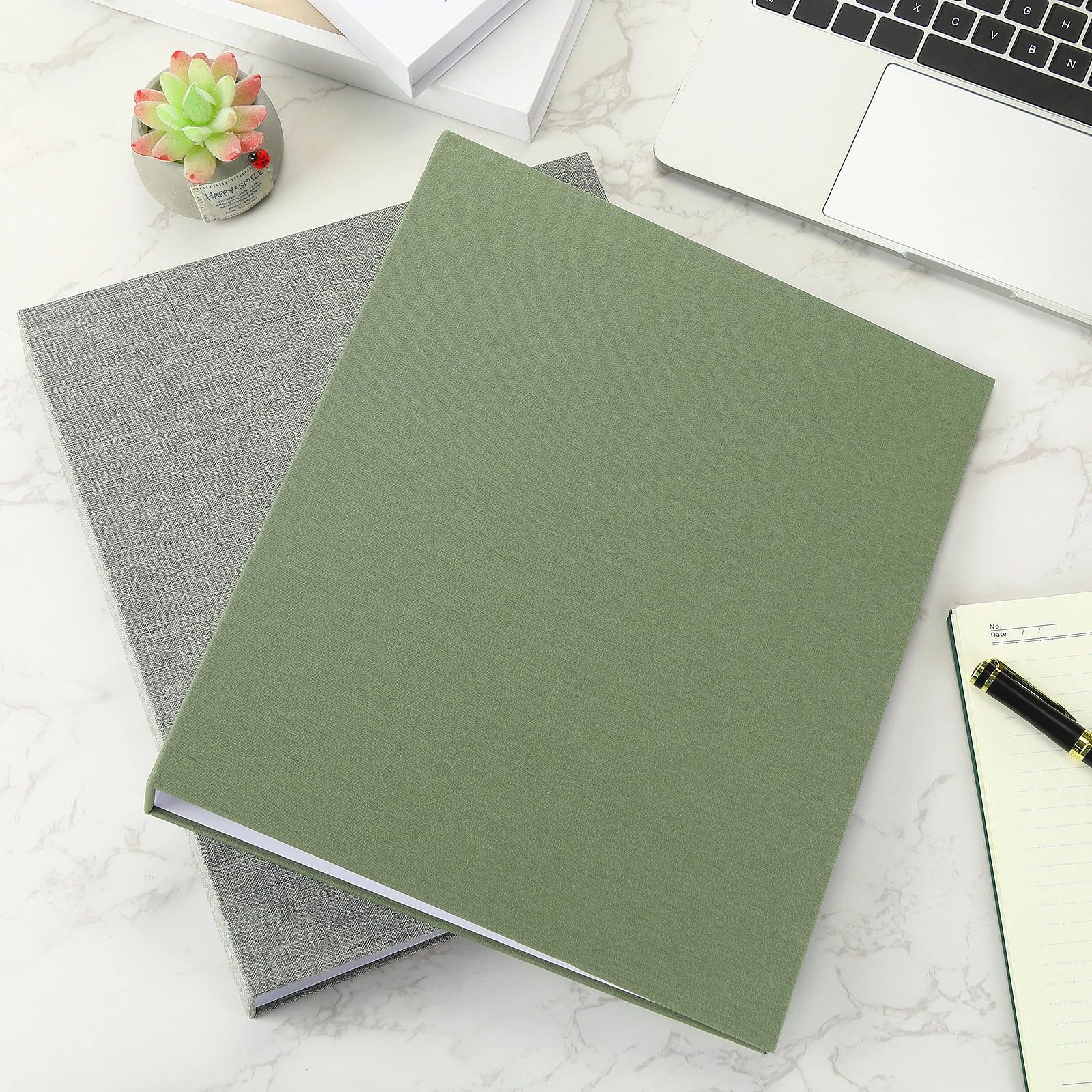 Chuangdi Lot de 4 classeurs à 3 anneaux avec couverture en lin - Classeur à anneaux ronds durables pour papier de 21,6 x 27,9 cm - Pour l'école, le bureau et la maison - 4 couleurs