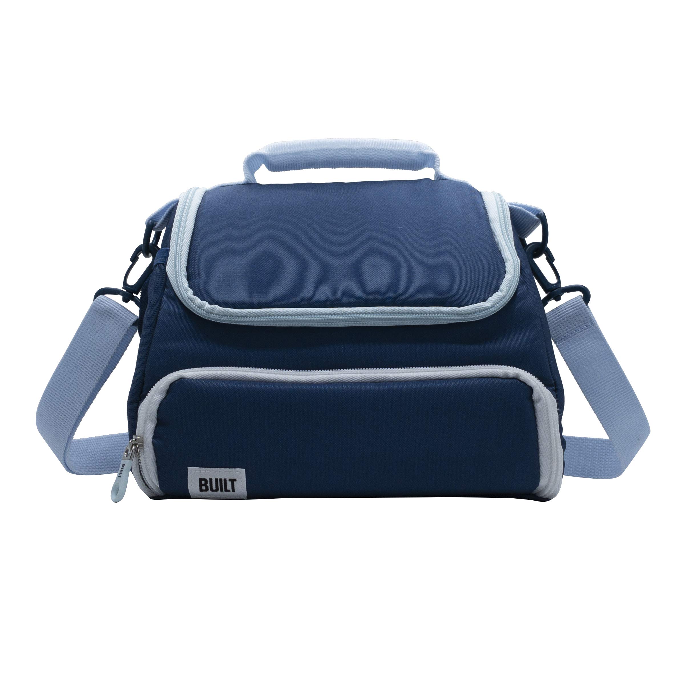 BUILT Prime Water-Resistant Insulated Fabric Lunch Bag with Zip Closure and Removable Shoulder Strap Quiet Shade 5269914