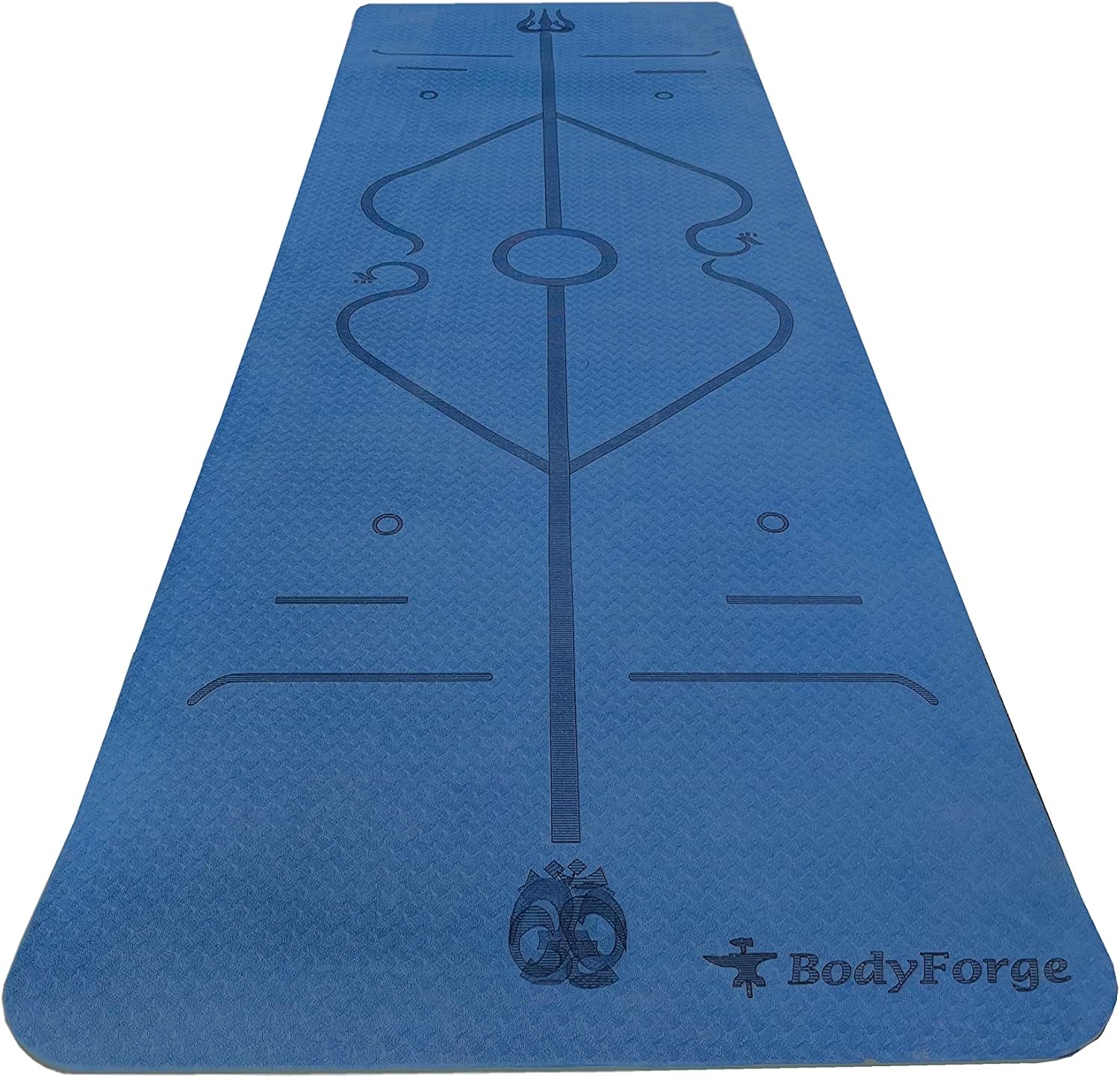 BodyForge Yoga Mat Thick Exercise Mat Thick 8mm TPE Eco-Friendly with Alignment Marks Non-Slip Extra Thick High-Density for Women and Men Workout Pilates