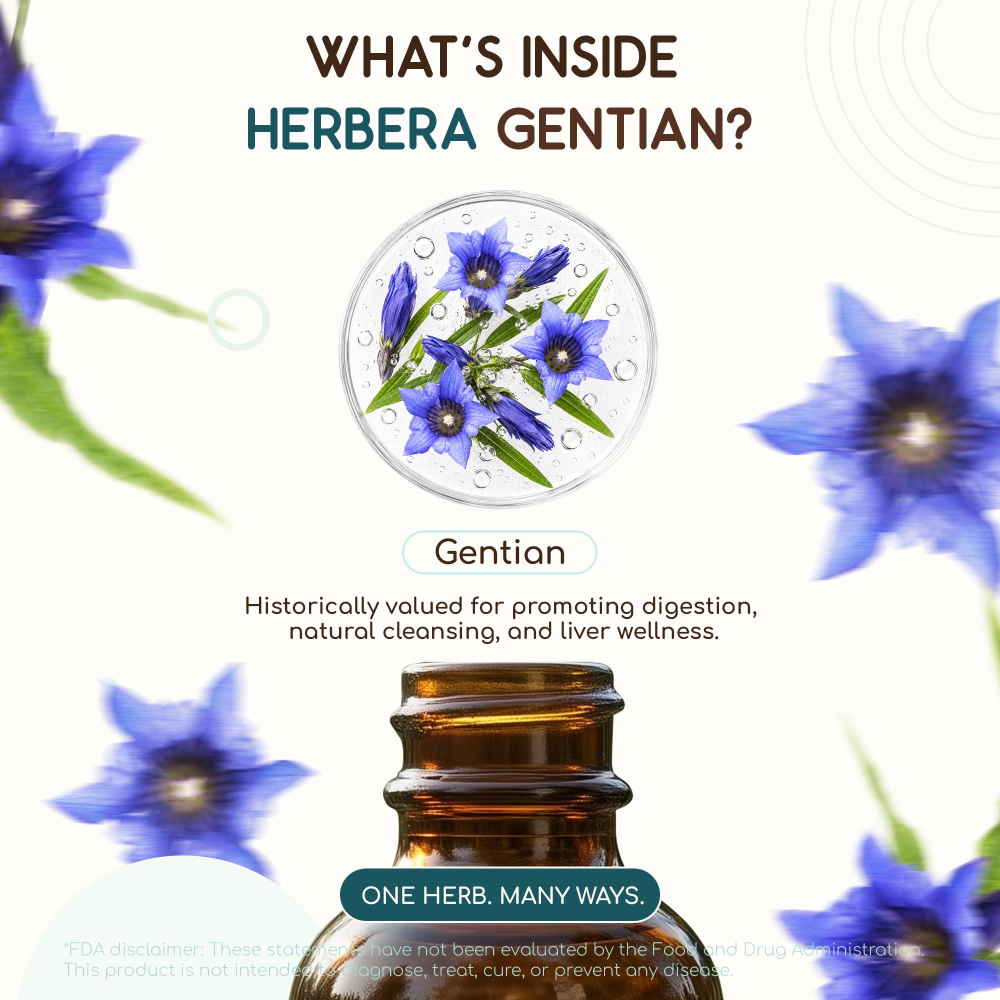 Gentian USDA Organic – Alcohol-Free Bitter Drops for Digestive & Liver Support, Gentiana Lutea Dried Root, Appetite Wellness, Vegan, Herbal Supplement (2 fl oz) — Amazon image 4