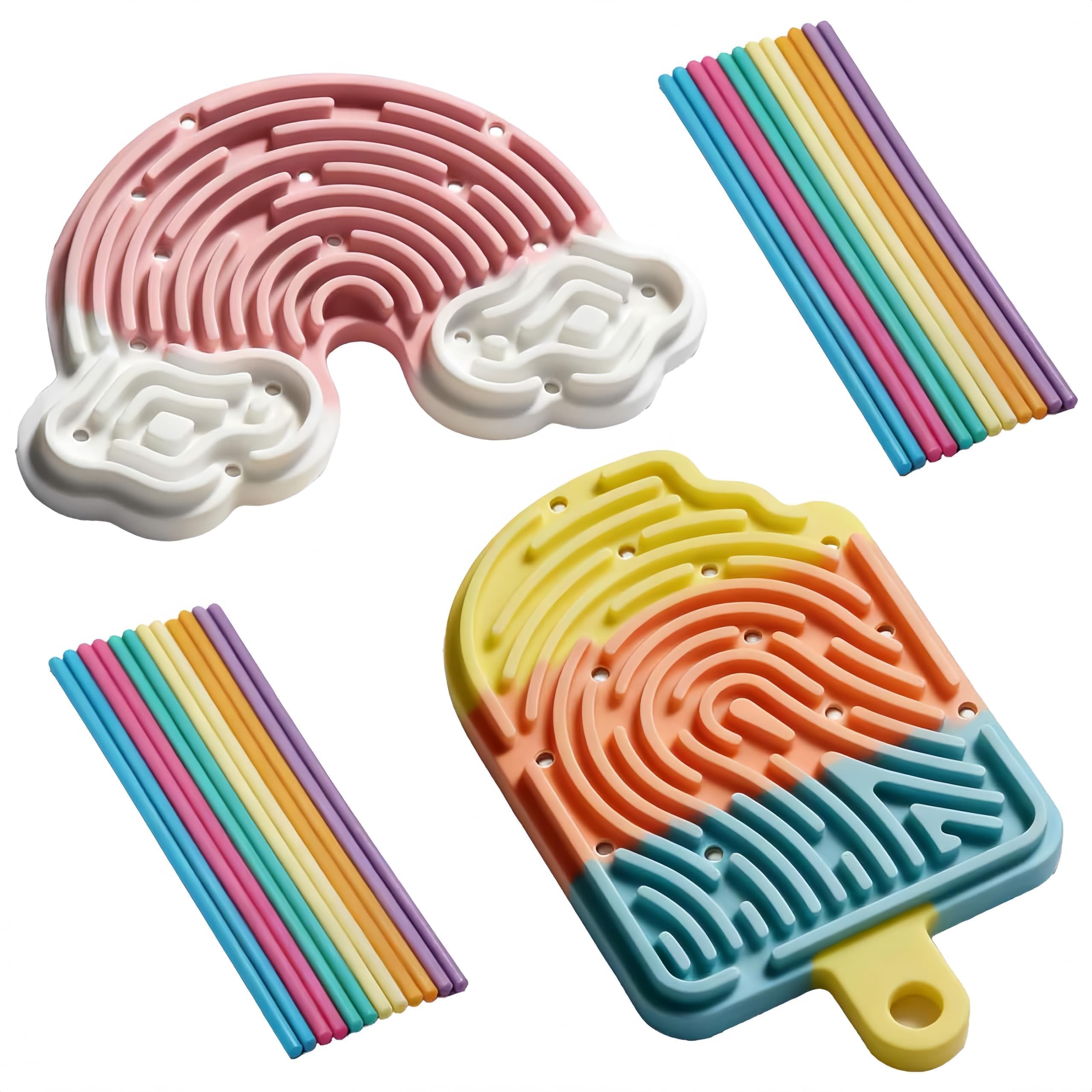 2 Pcs Sensory Board Set, sensory fidget toys with 24 15 Cm Strips