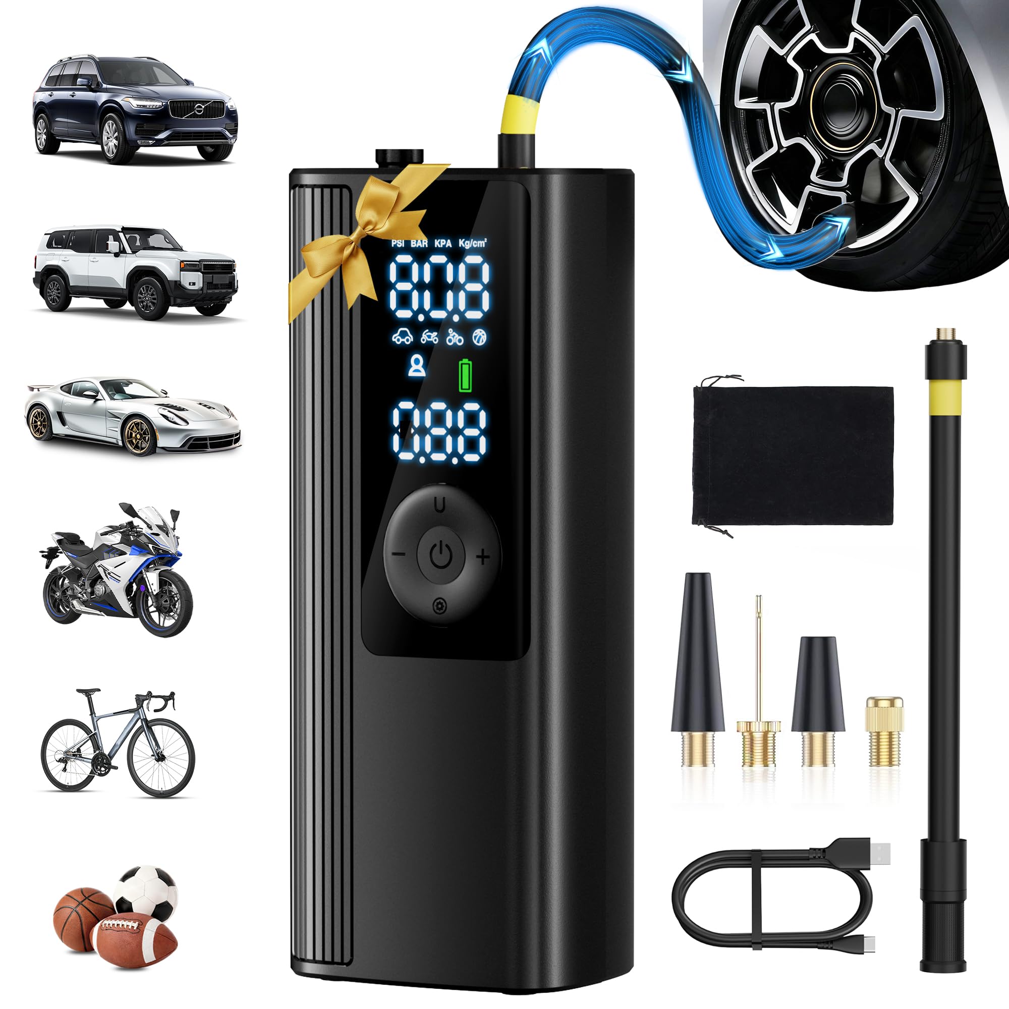 MNBFYX Car Tire Inflator Portable Air Compressor Air Pump With Digital - View #12