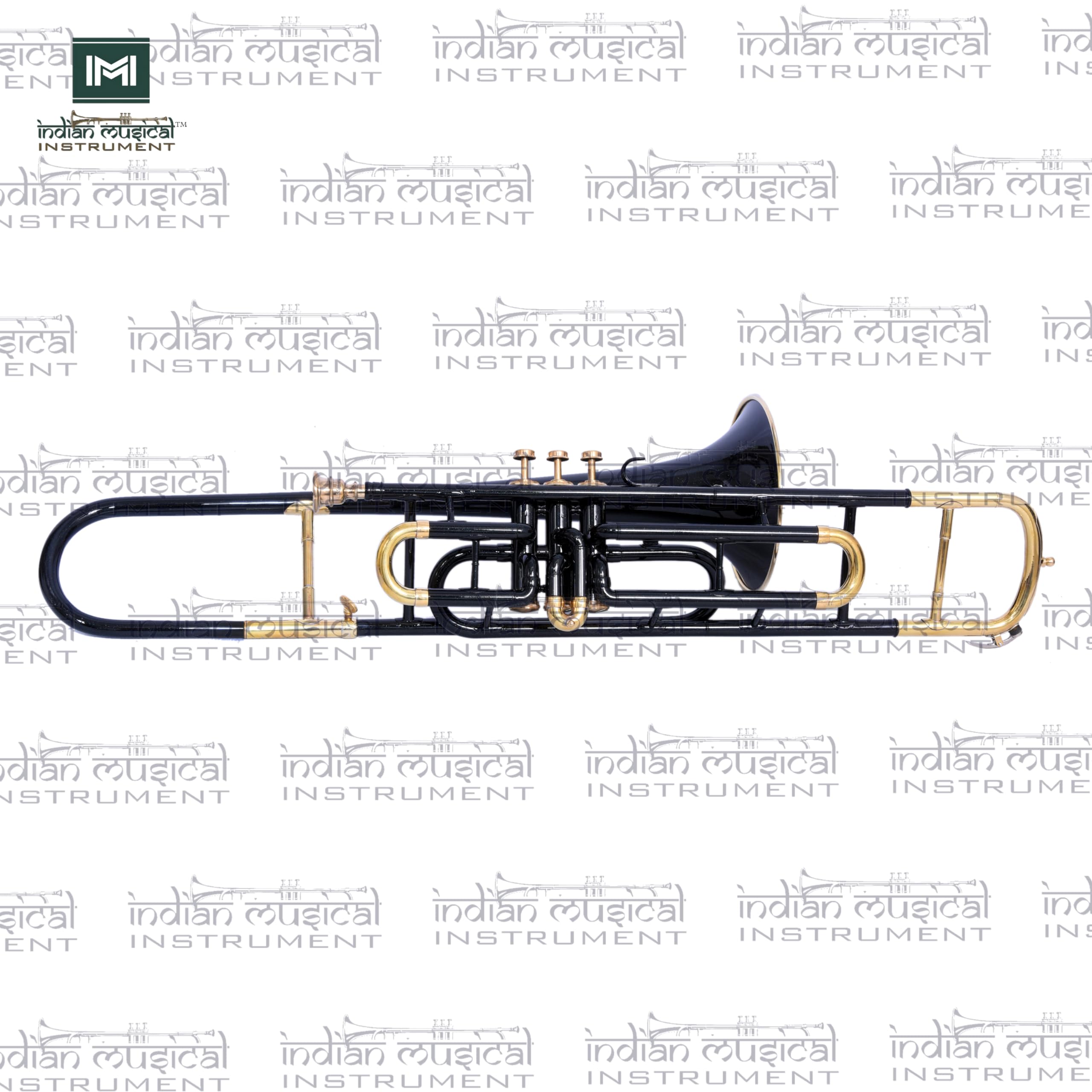 Valvola trombone, passo BB, qualità in ottone con custodia per il trasporto e bocchino incluso (oro nero)