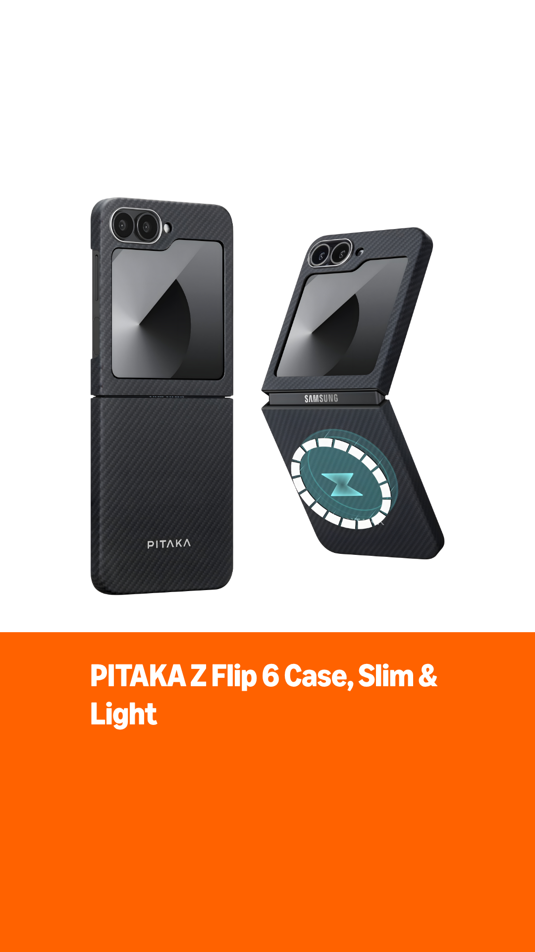 Galaxy Z Flip7 256GB ブラック PITAKAケース付 pitaka for Z Flip 7 Fe & Z Flip 6 Case, Slim & Light Magnetic