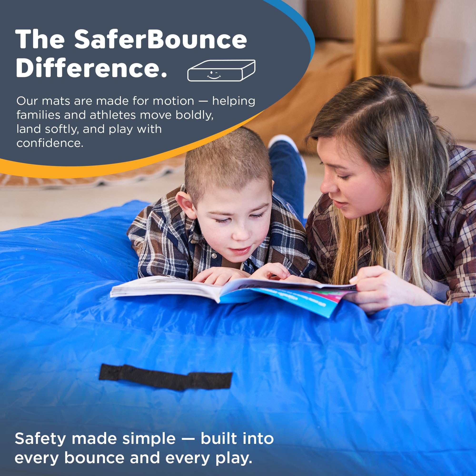 SaferBounce Sensory Crash Pad per Bambini | Grande 152 x 152 cm O 122 x 91 cm | Materasso Crash Autismo per Bambini | per Saltare & Giocare | Crashpad | Arrampicata & Ginnastica