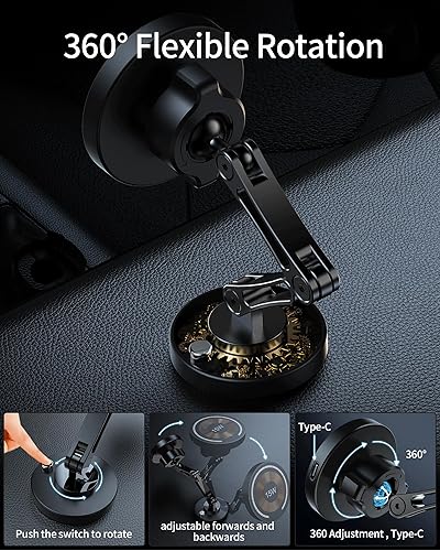 Miniatura 4 de ZBF Cargador magnético inalámbrico para coche, 15 W carga rápida Mag-Safe soporte para coche, soporte magnético para teléfono celular, soporte para