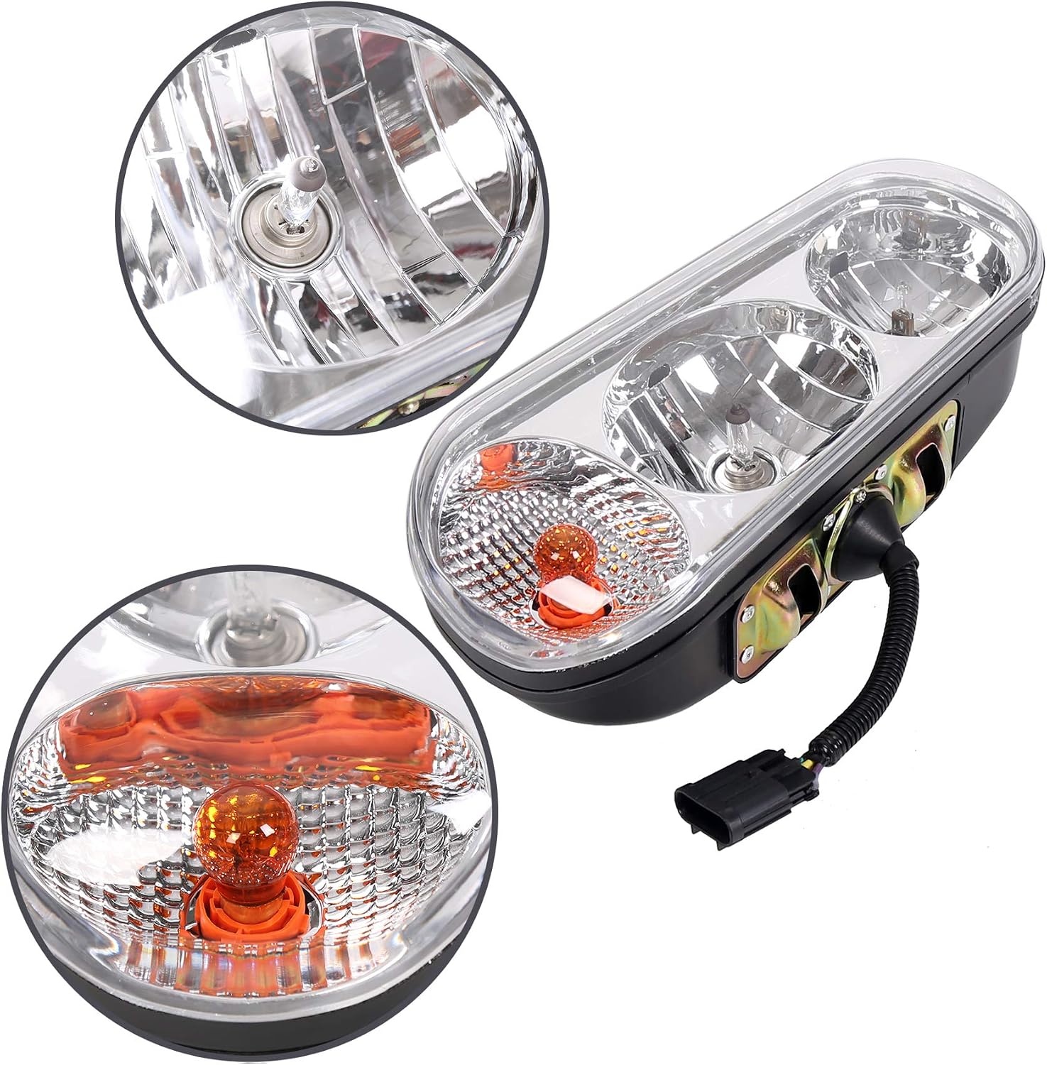 ECOTRIC Universal Halogen Snow Plow Lights Kit Compatible with Boss Western Meyer Blizzard Curtis Snowdog Replacement for 1311100 Snow Plow Lights Accessories