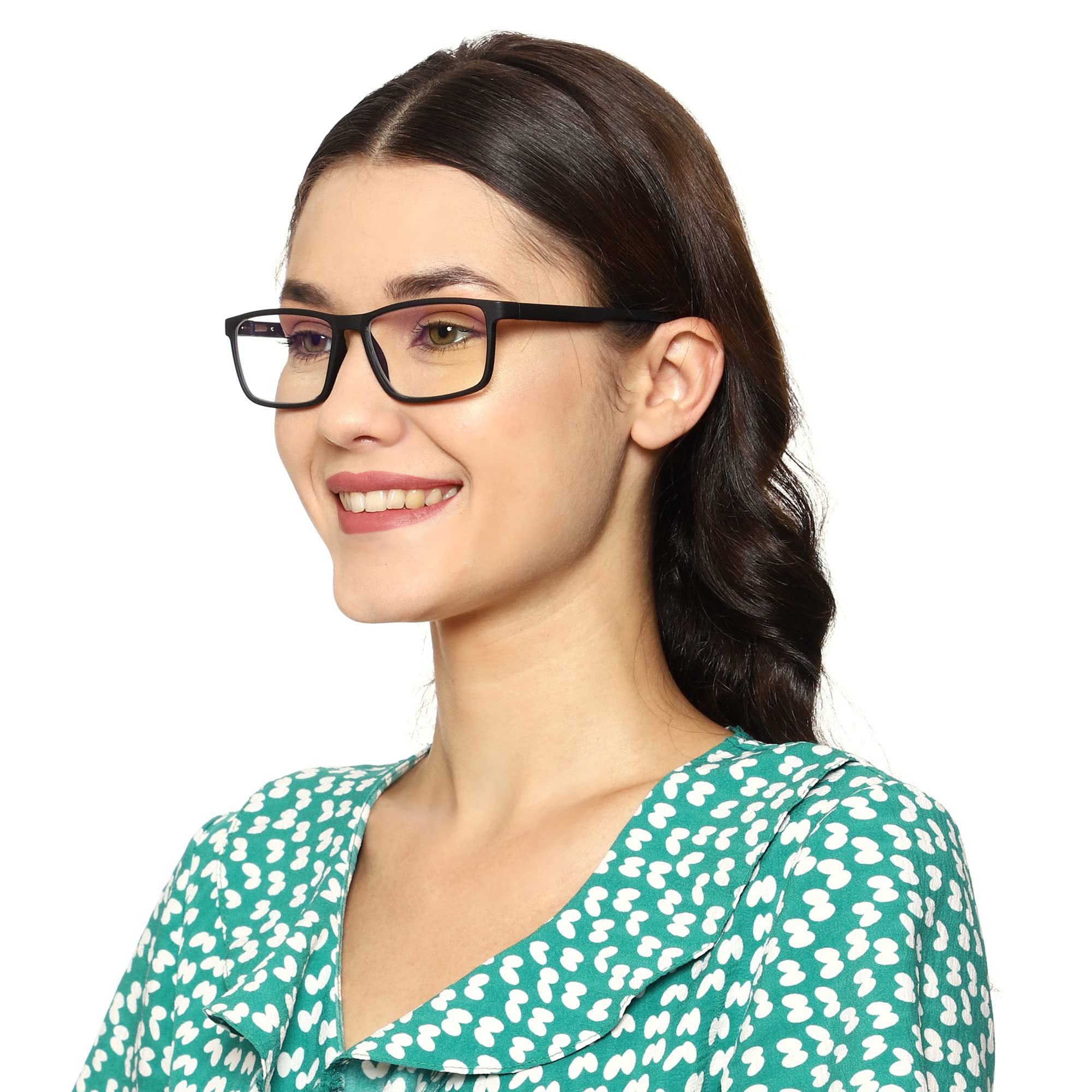 Aferlite® Unisex Zero Power Computer glasses CR 39 Lens Blue Block TR90 Frame Rectangular| Matt Black | Medium 4