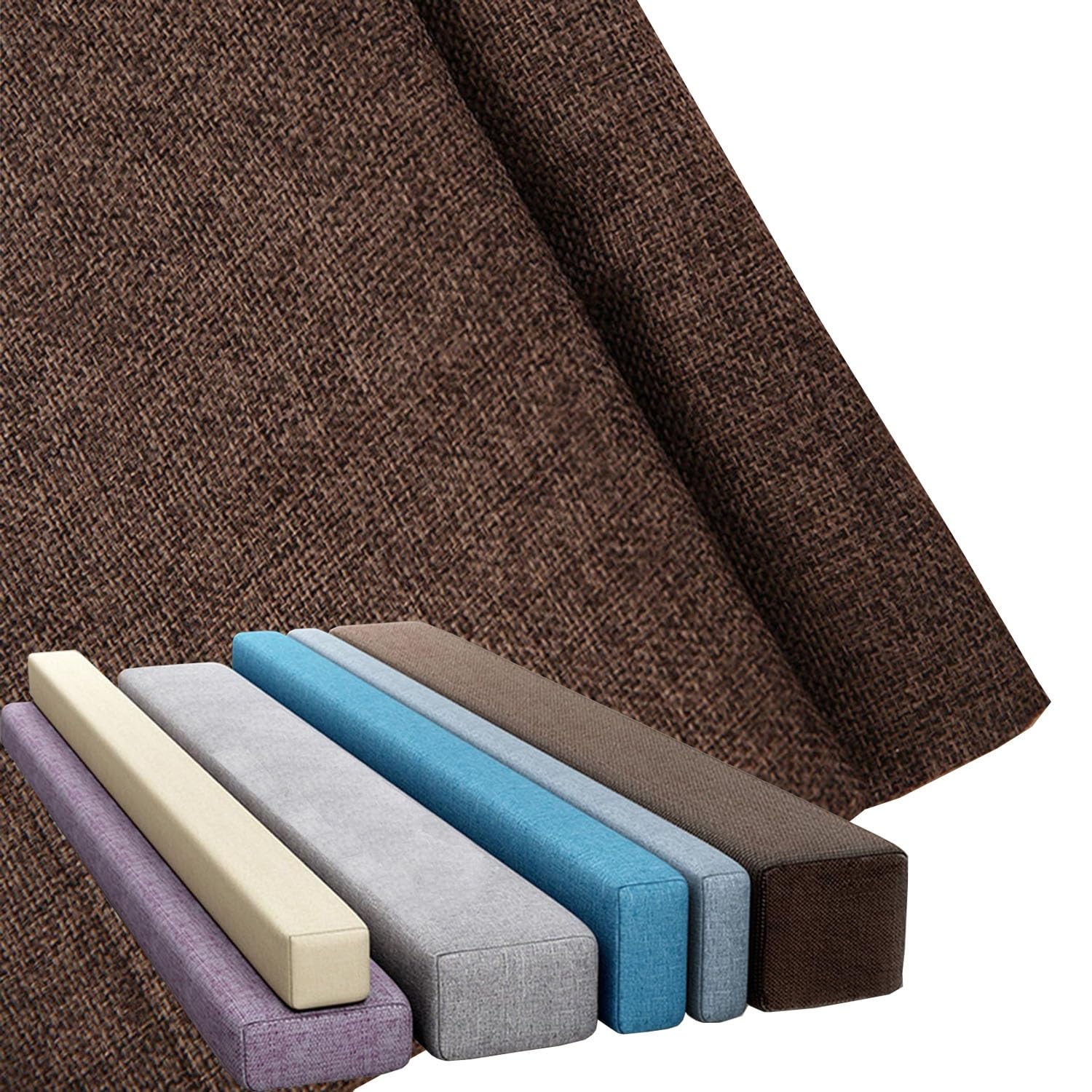 moismk Bed Gap Filler Cover Length 90/120/135/140/200 for Full Mattress, Eadboard Gap Filler Covers King with Zipper Linen Fabric Pillowcase for Headboard Gap(Dark Curry,180x15x25cm)