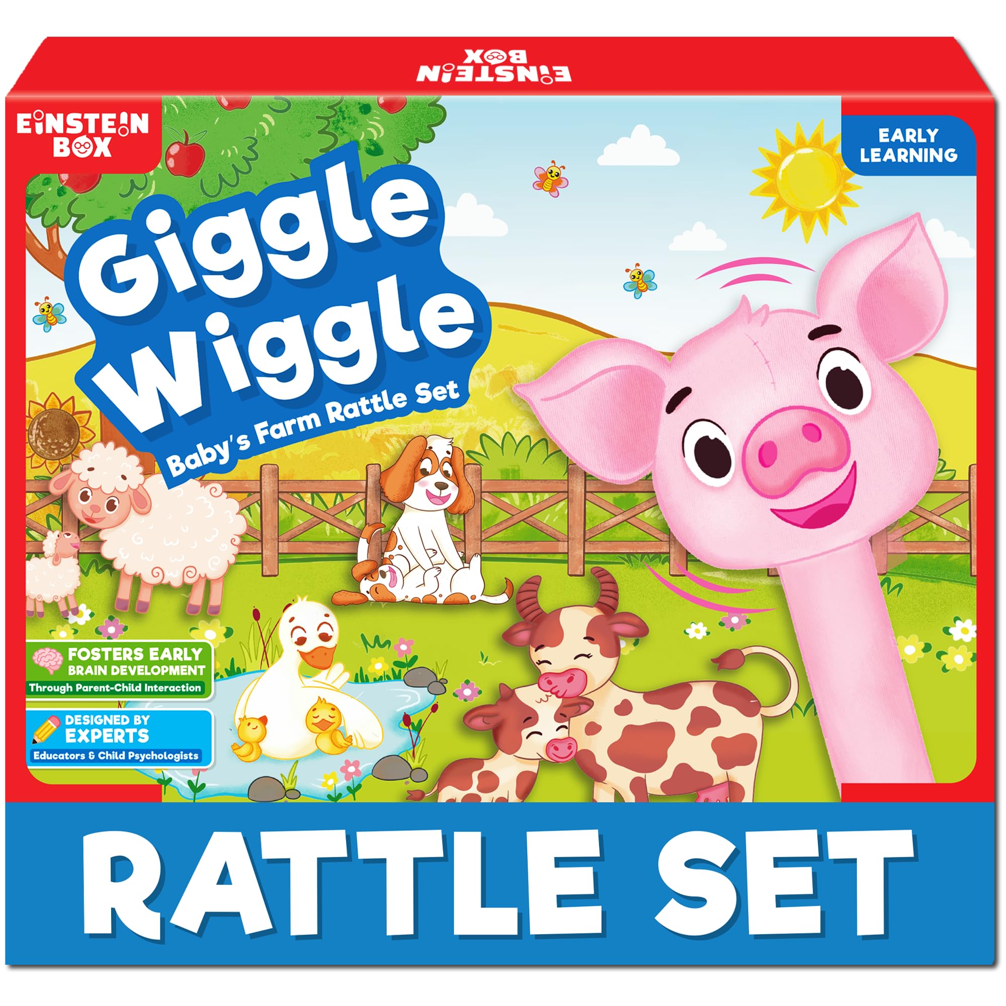 Baby Rattle Play Set for Infants & Babies 0-3-6-9-12 Months Old| Toys/Gifts for Infants & Newborns 0-3-6-9-12 Months Old | Farm Theme |