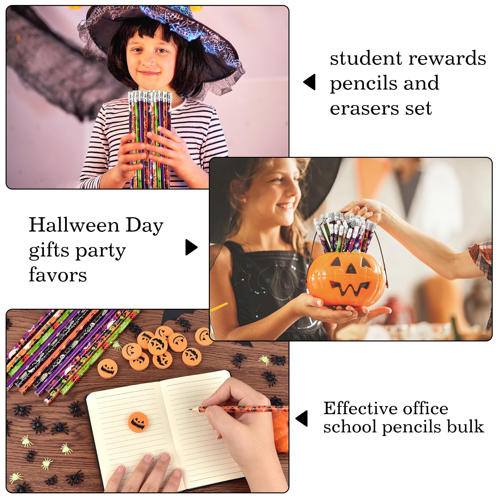 Zuazaor Matite di Halloween con Gomme per Ufficio Scuola Forniture (600)
