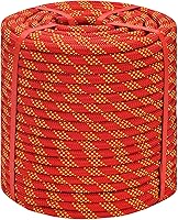 Quintropel 1/2 Inch Arborist Bull Rope 250ft - 9,000 lbs MBS Static Line for Tree Felling, Rigging & Heavy Pulling, Red Polyester