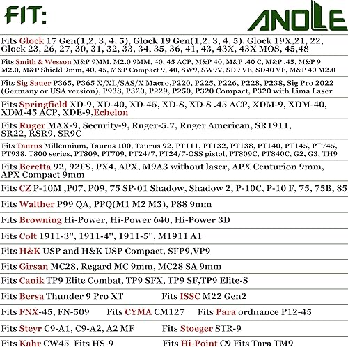 Miniatura 2 de Universal OWB Holster for Most Popular Full Size and Compact Semi-Automatic Pistols, Fit Glock  S&W  Sig Sauer  Ruger  Taurus  Beretta  CZ  Walther