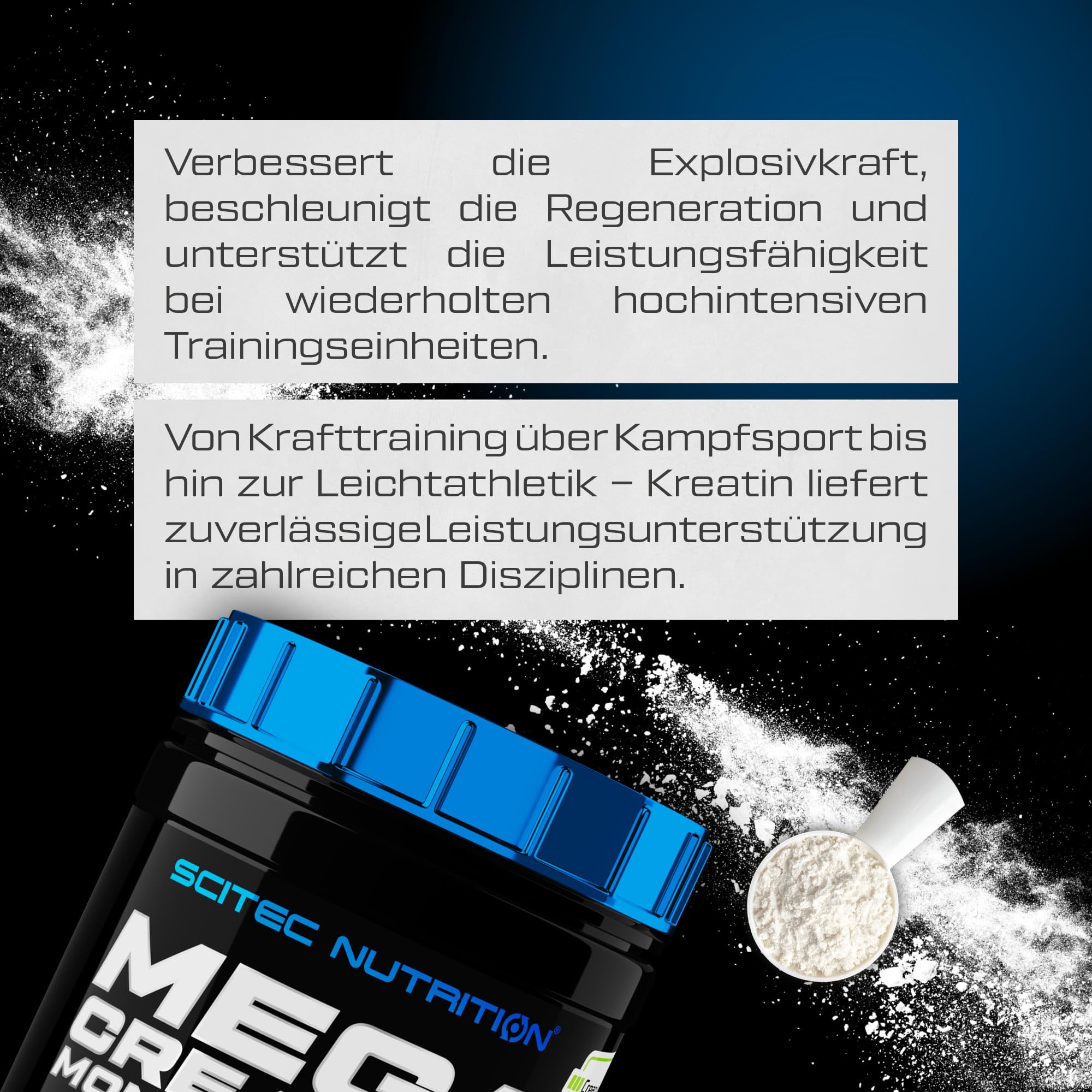 Scitec Nutrition Mega Creatine Monohydrate | Creapure®-Markenformel | 3 g Kreatin pro Portion | Hohe Reinheit und Zuverlässigkeit, 306 g, Geschmacksneutral