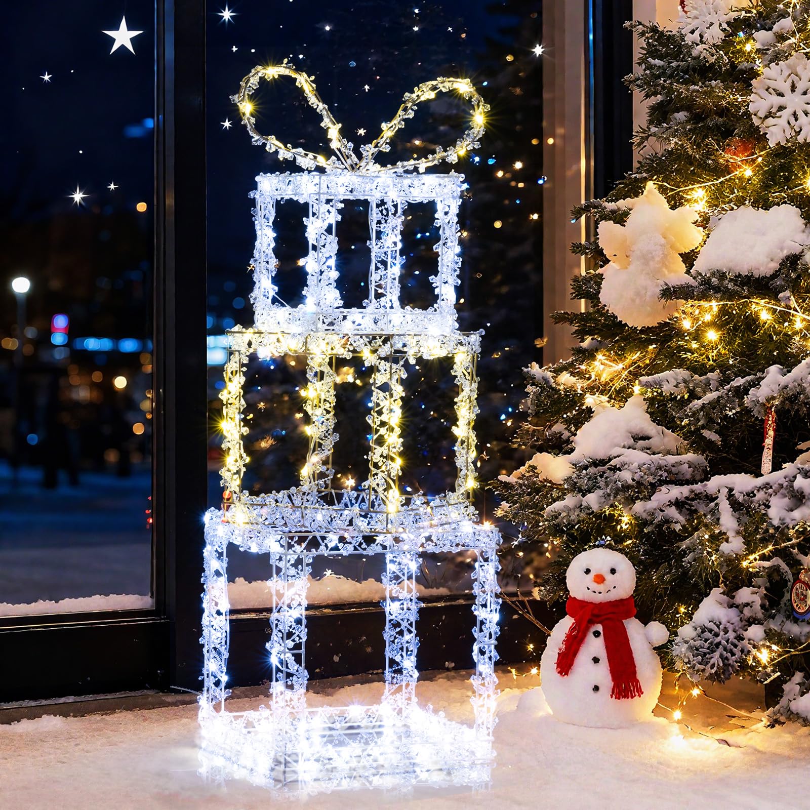 Boîtes lumineuses de décoration premium en cristal synthétique pour extérieur