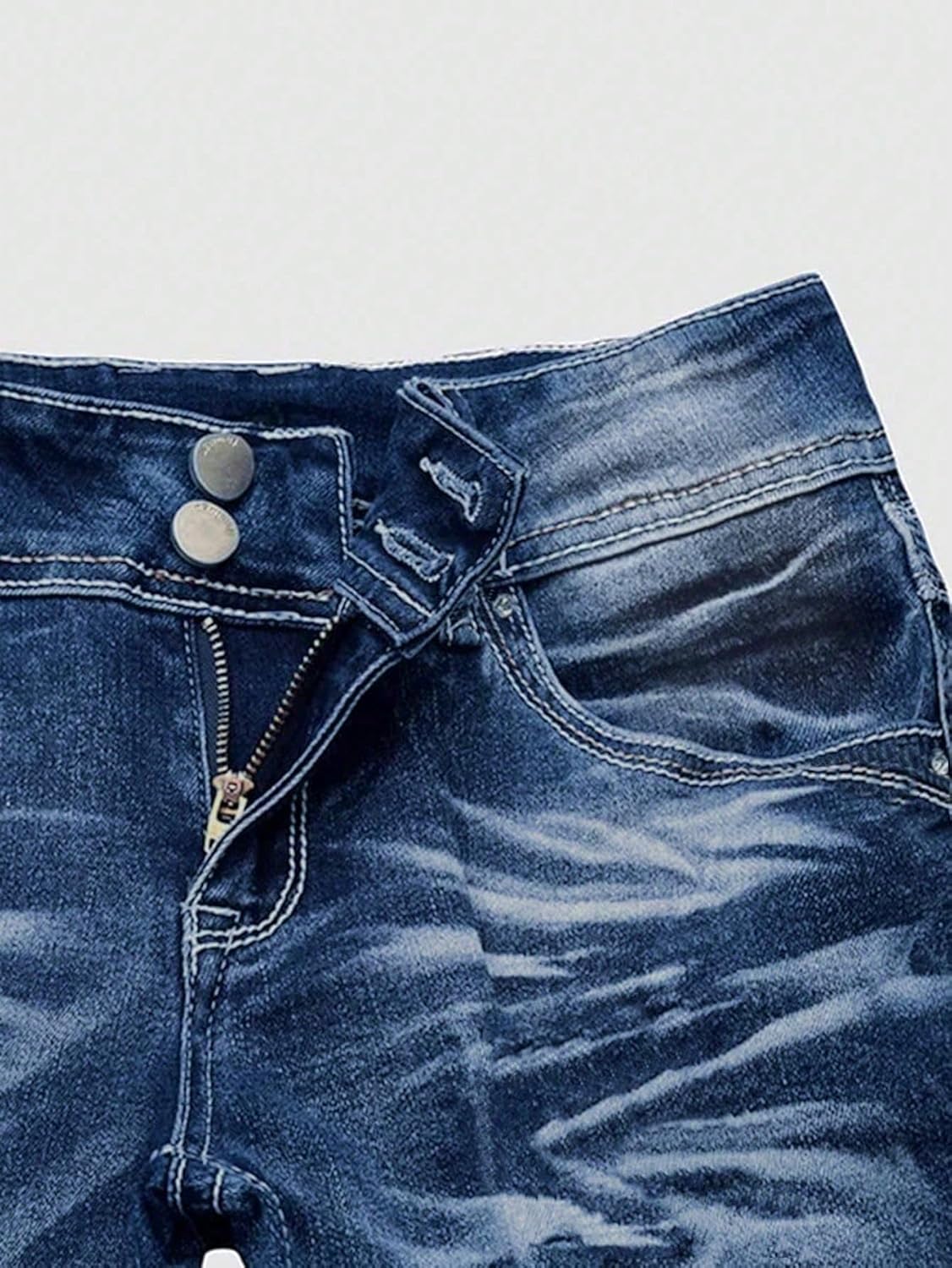 Bell Bottom Jeans for Women Stretch Distressed Ripped Flare Long Denim Pants Double-Button Closure Vintage Wash Boyfriend - Image 7