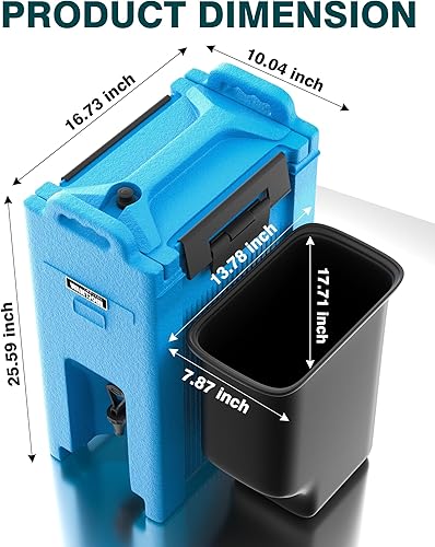 Miniatura 13 de WantJoin Dispensador de bebidas aislado, contenedor de bebidas frías y calientes de 5 galones, con asas, dispensador térmico de bebidas, enfriador