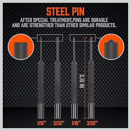 Miniatura 4 de HORUSDY Juego de perforadores y martillo con latón hueco acero perforadores de plástico punzón de latón para mantenimiento