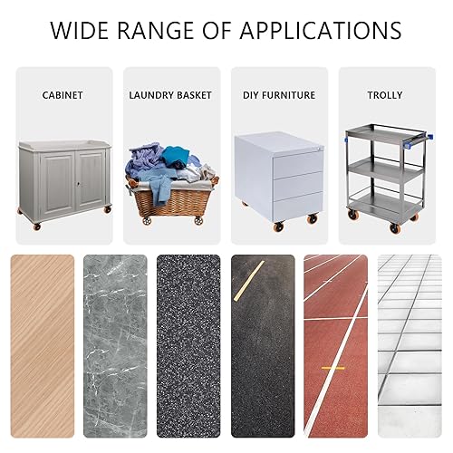 Miniatura 8 de Ruedas giratorias de 5 pulgadas, juego de 4 ruedas naranjas, ruedas resistentes con freno de 2200 libras, ruedas giratorias industriales con bloqueo