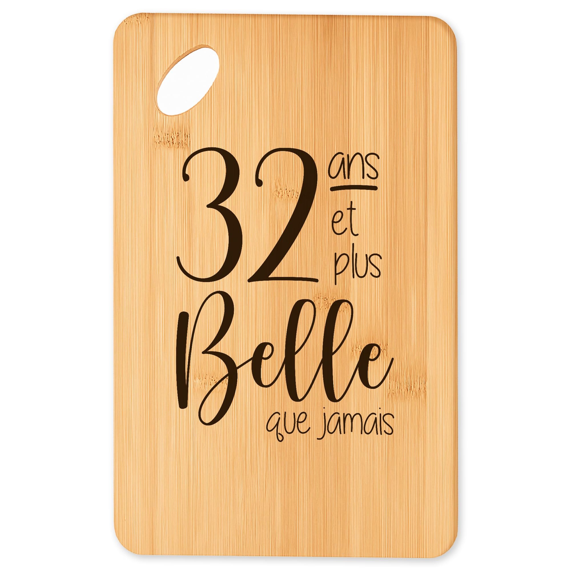 Planche à découper en bambou 32 ans plateau apéro pour cuisine et barbecue