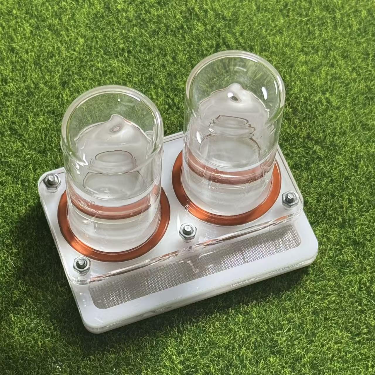 Distributeur d'eau pour Fourmis à Double Tours - Tube en Verre Anti-Fuites, Grande Capacité pour Fourmilière, Terrarium Reptiles et Insectes (White, 2 * 25ml H6cm)
