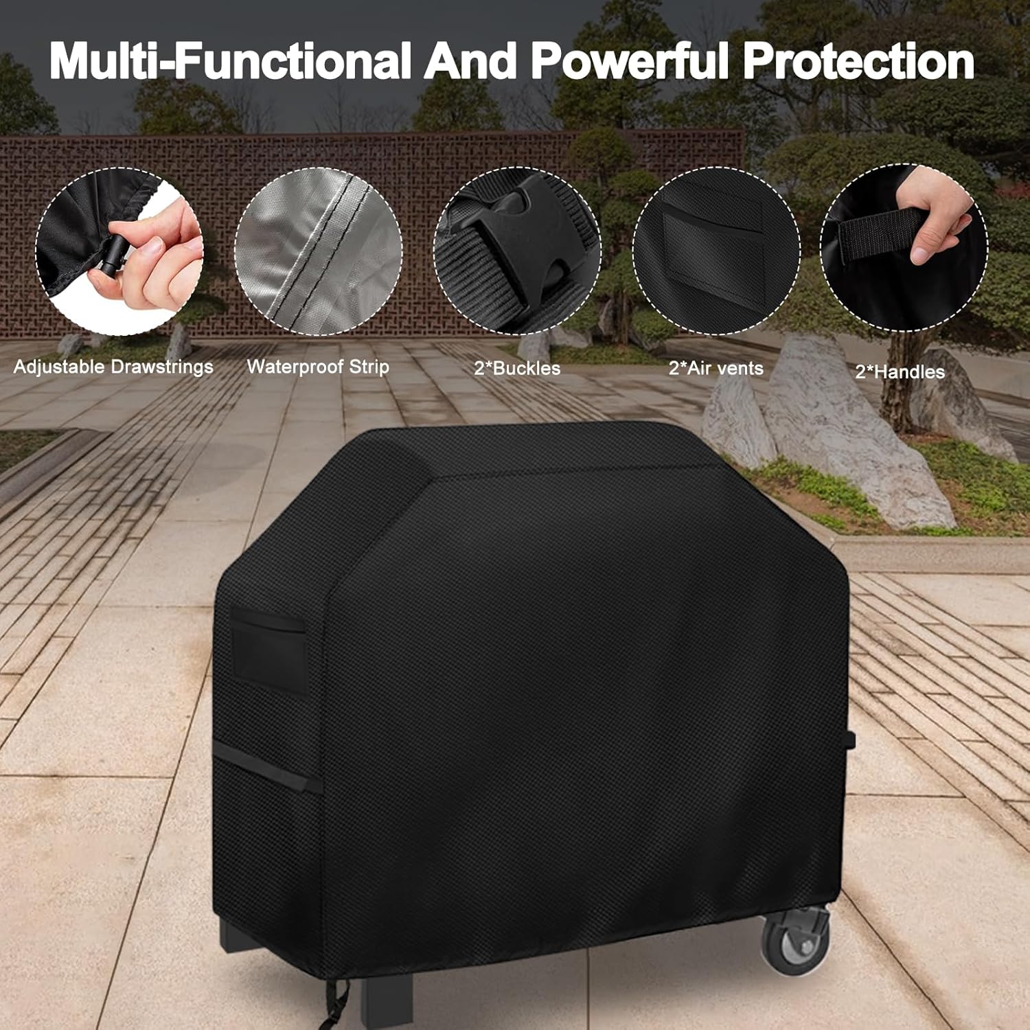 Grill Cover for Blackstone Model 2165 Pro Series 2 Burner 22 Inch Griddle, Outdoor BBQ Covers Waterproof Propane Griddle Cover Outdoor Gas Grill Cover(47" L x 24" W x 35" H)