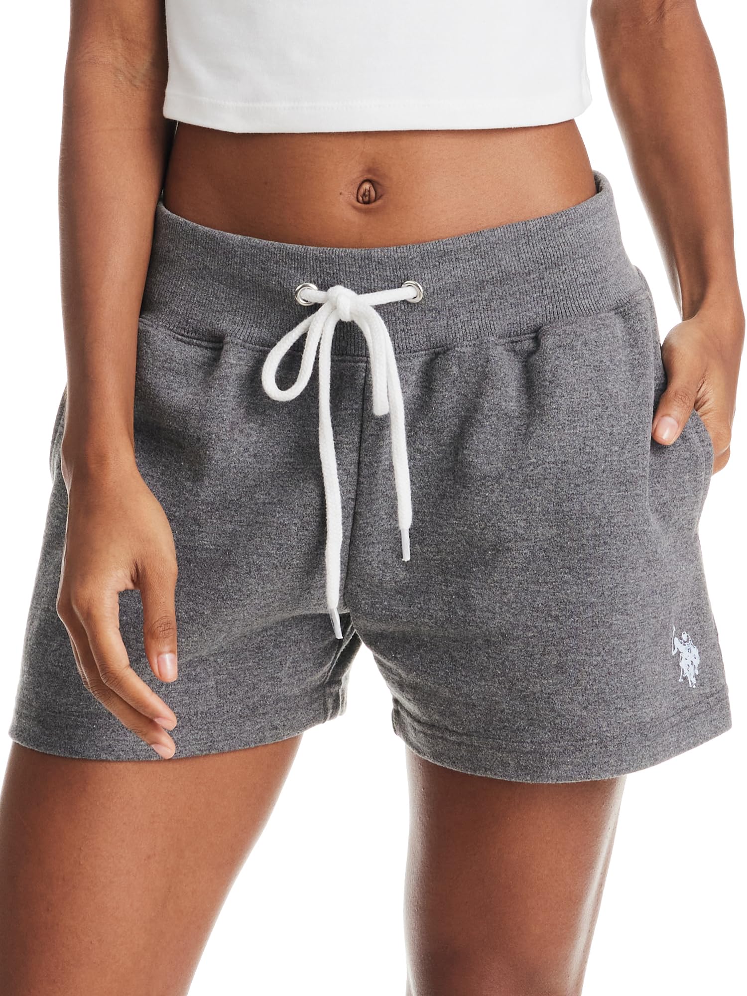 French Terry Sweat Shorts for Women, Comfy Poly-Cotton Lounge Shorts for Women with Pockets