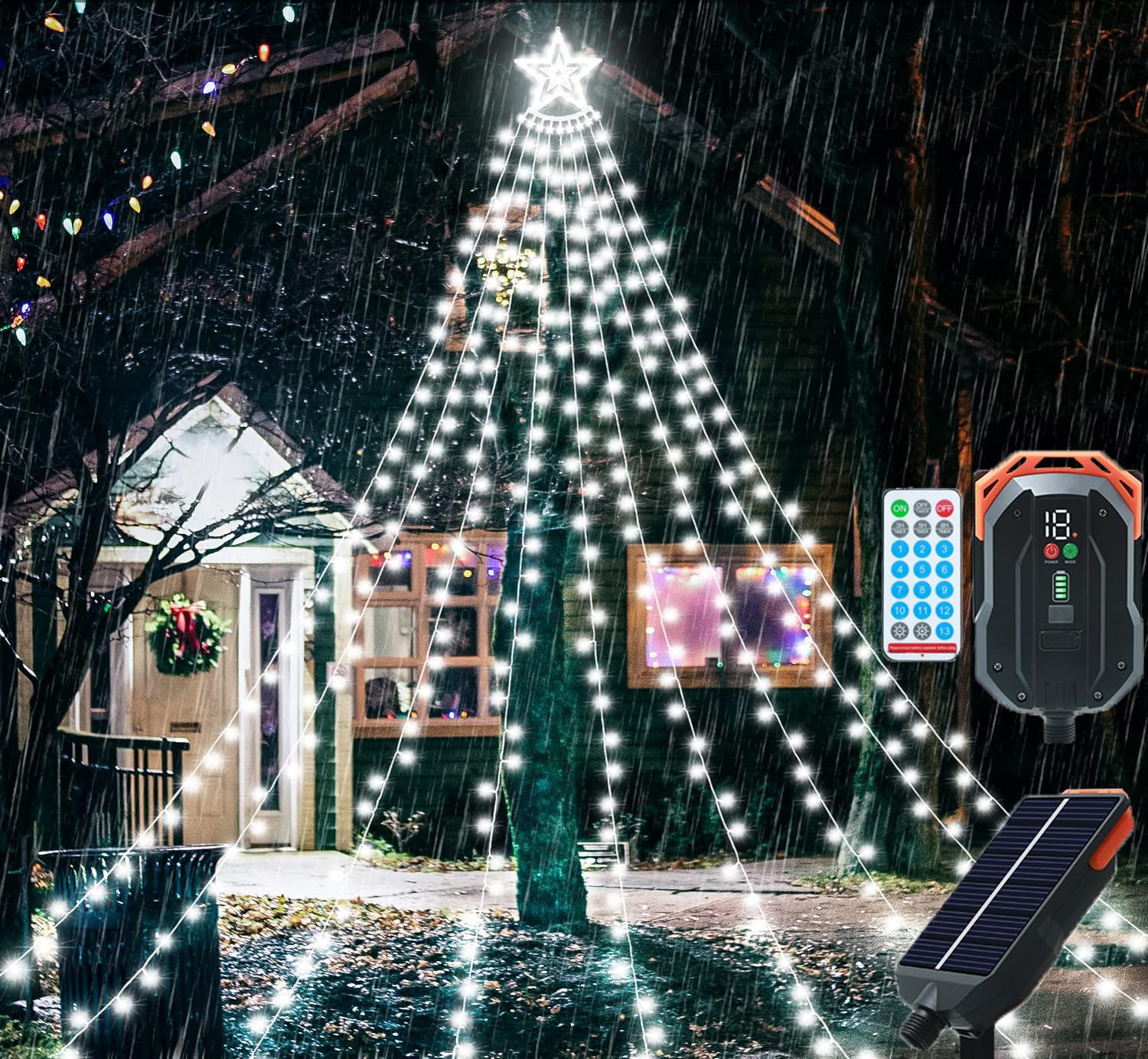 Amazon.co.jp: V-Dank イルミネーション ライト LED 350球 ドレープ