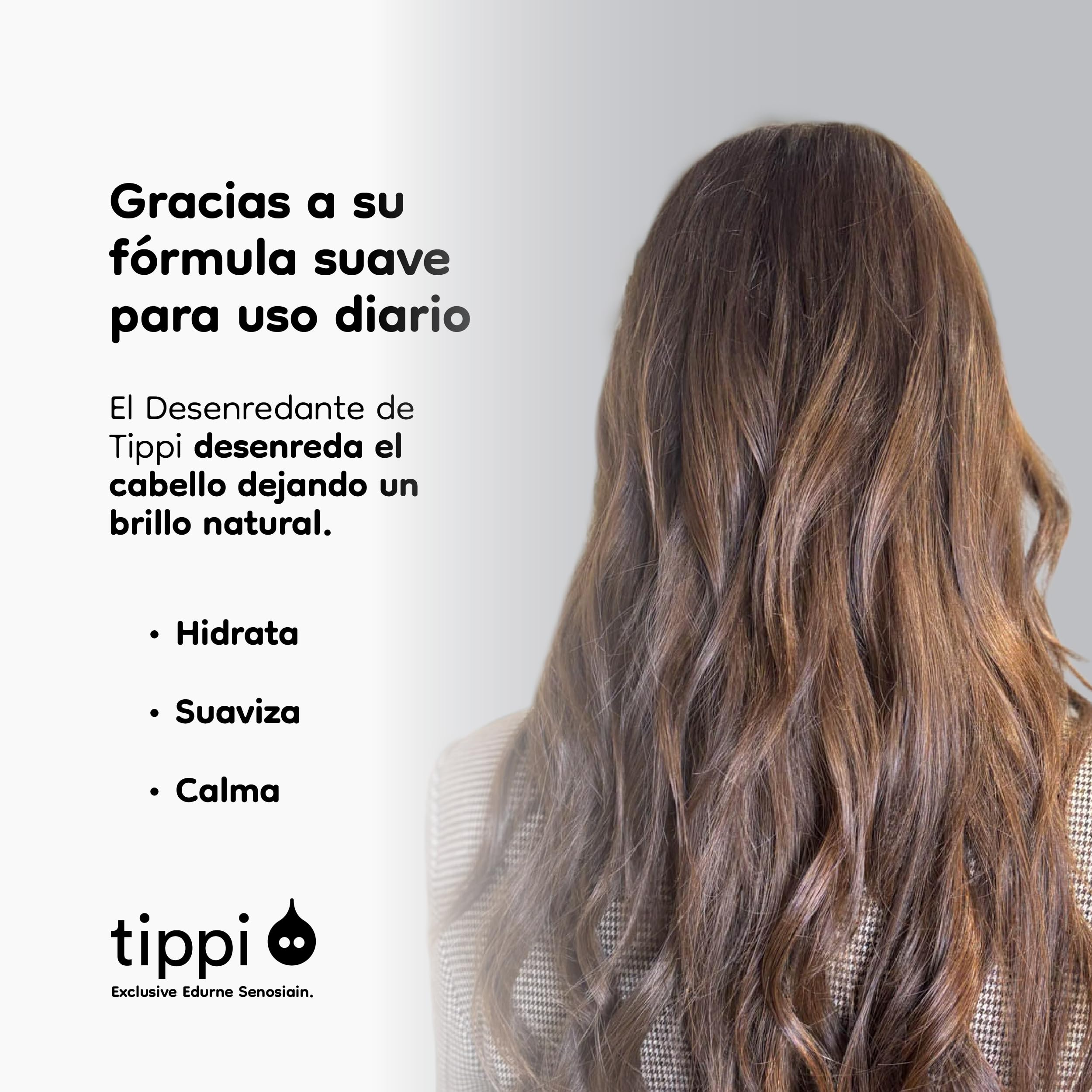 Desenredante Spray TIPPI by Edurne Senosiain Desenredante Spray para Cabello, Sin Parabenos, Sin Siliconas, Vegano 250ml,