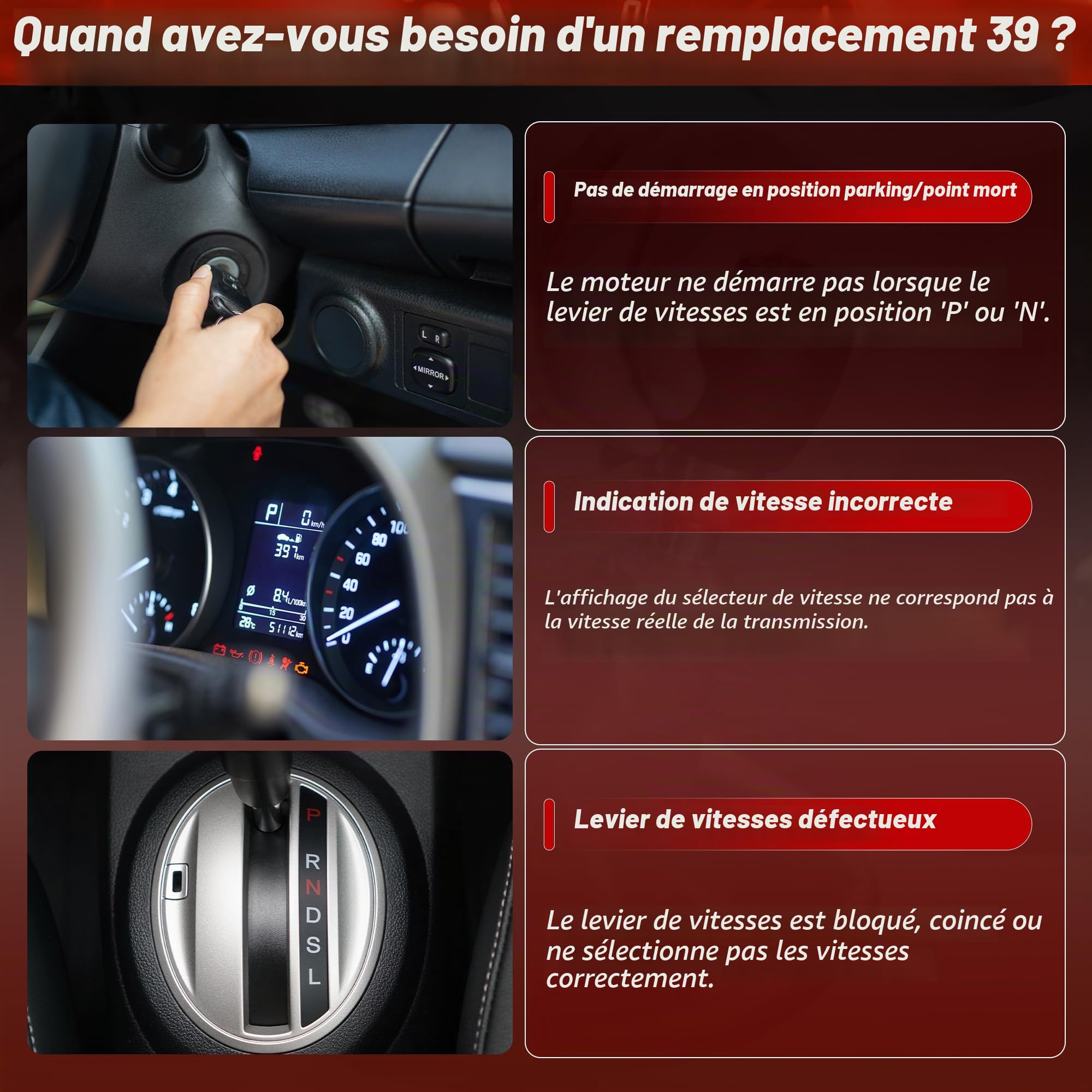 Capteur De Position De Levier De Vitesse Start/Stop Pour Alfa Romeo Giulietta 940 (2010-2020), Modèles À Boîte Manuelle Uniquement. À 3 Broches, Référence 55228312/0055228312.