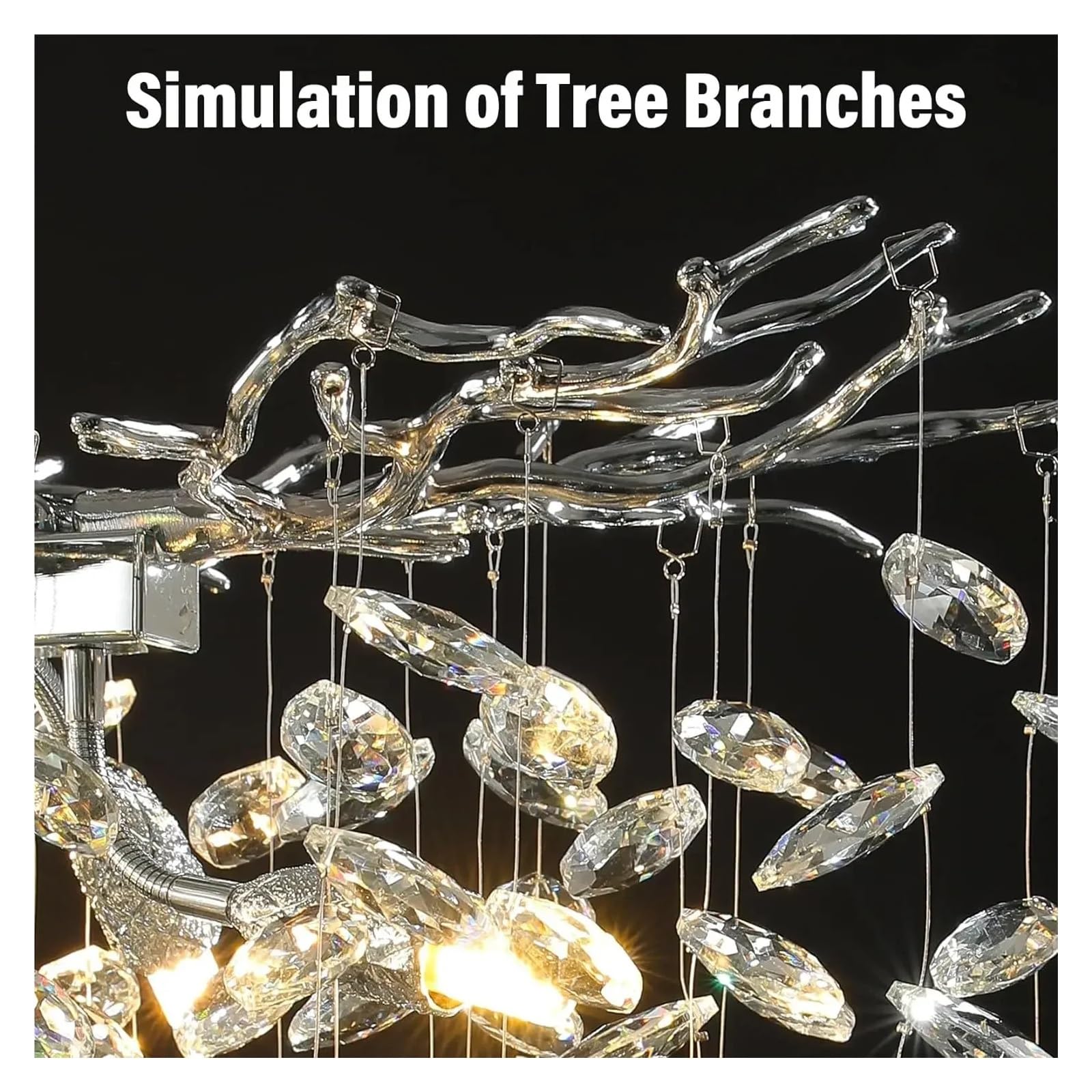 Yue Zhu Pendant Lights, Chrome Crystal Ceiling Chandelier Lights