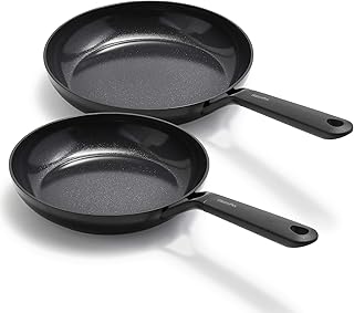 GreenPan SmartShape Healthy Ceramic Nonstick Black Frying Pan Set, 9.5" and 11"