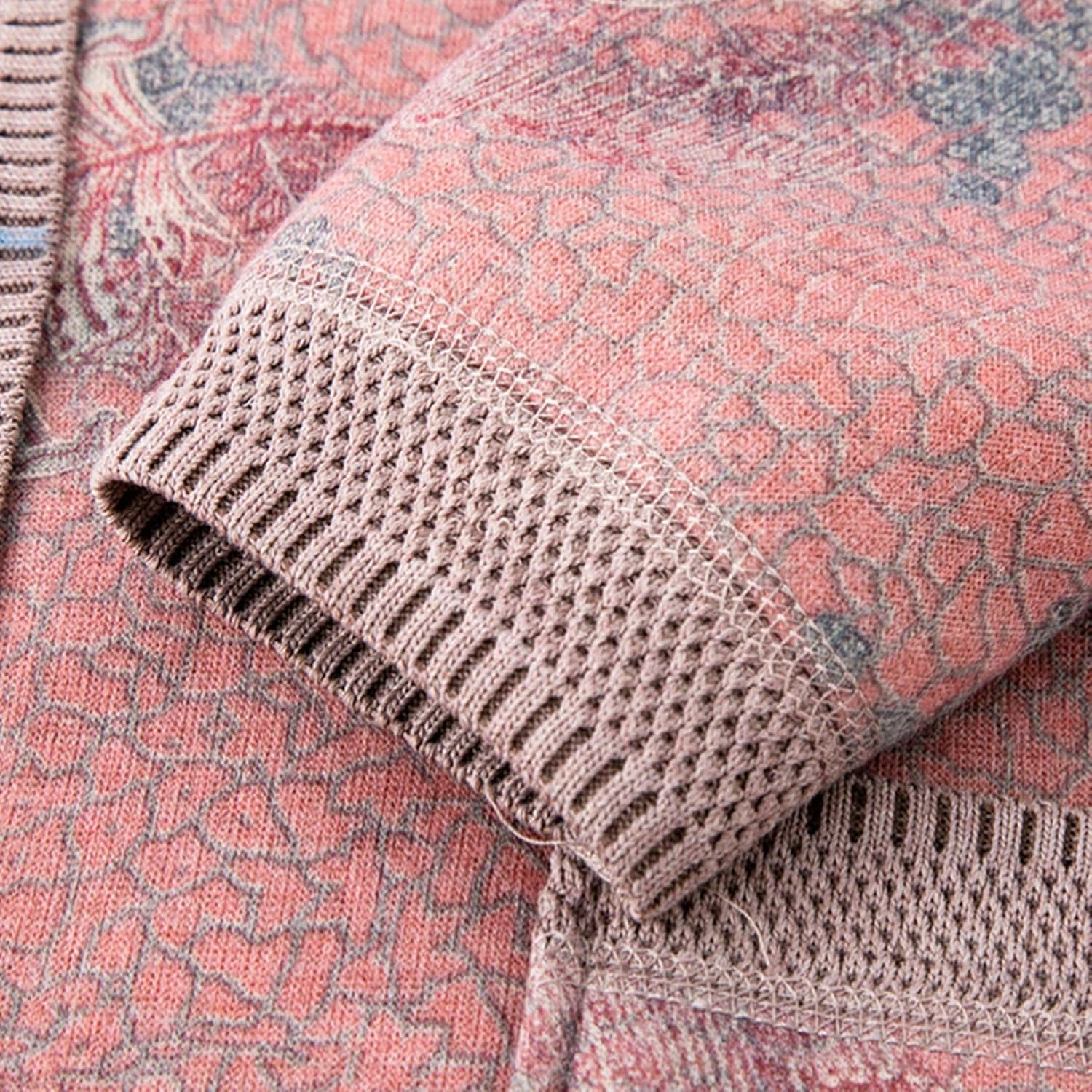 [GUREITOJP] ニット セーター 裏ボア レディース 高齢者 花柄 カーディガン アウター XL-4XL 春秋冬 インナー