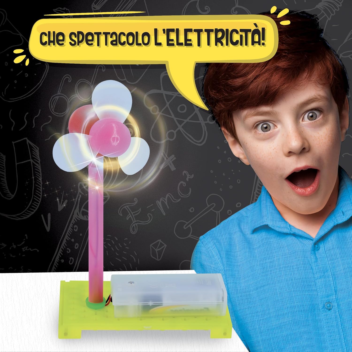 Child performing an electricity experiment with Lisciani Games Science Laboratory