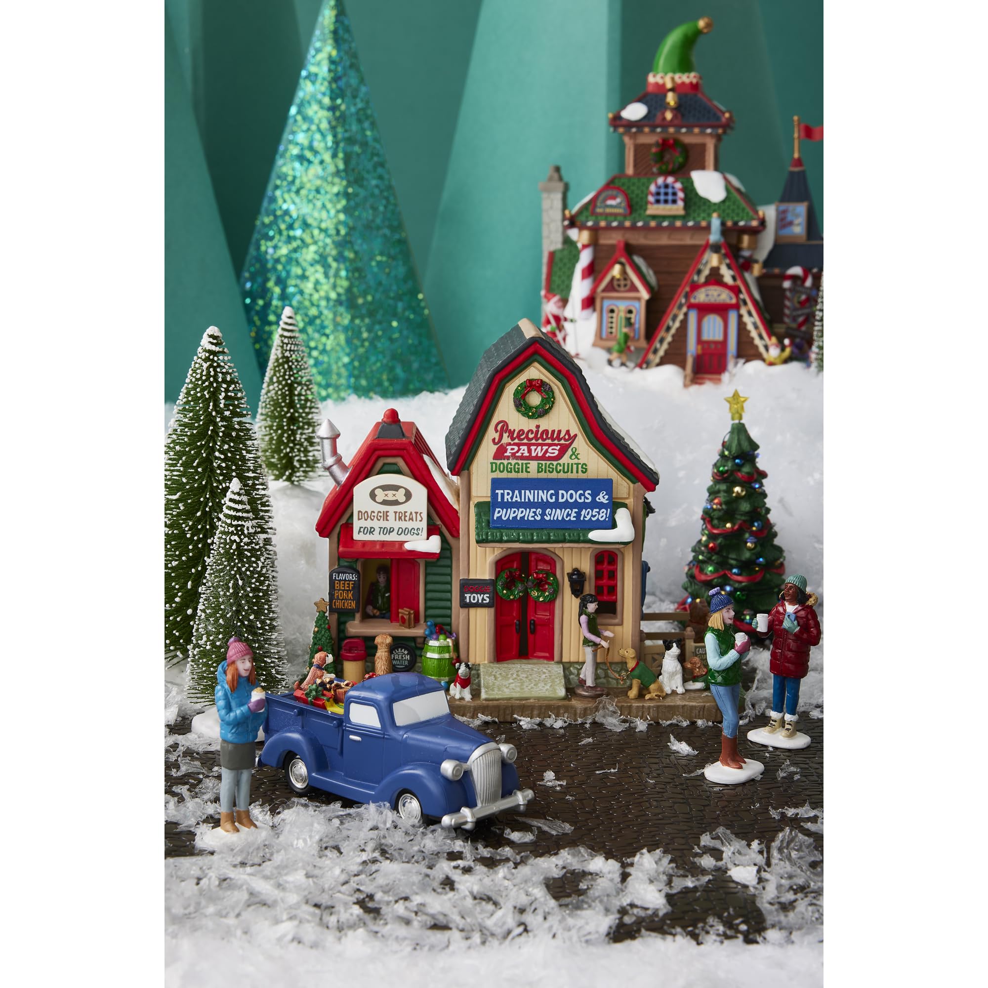 Lemax Elwood's Elf Lodge, a batteria (4,5 V), edifici illuminati, #45224