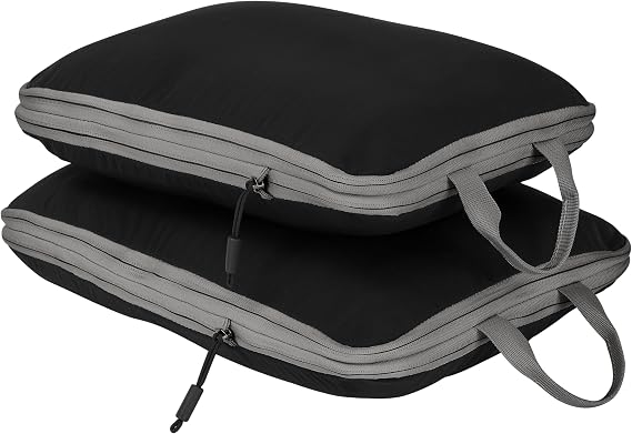 GForce 2 Piece Compression Packing Cube Set in Black
