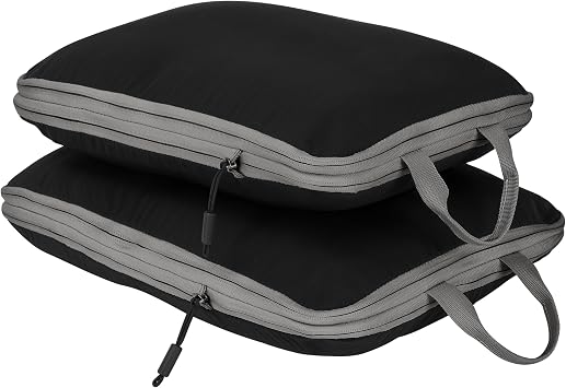 GForce 2 Piece Compression Packing Cube Set in Black