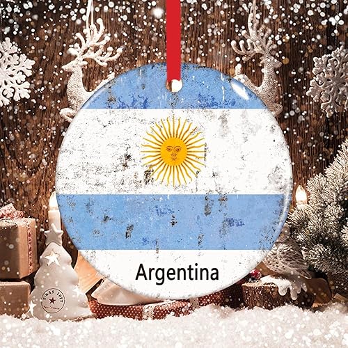 Vista 69 de Chipre - Adornos colgantes para árbol de Navidad, bandera nacional de Chipre, adornos de cerámica para decoraciones de Navidad, regalo de viajero