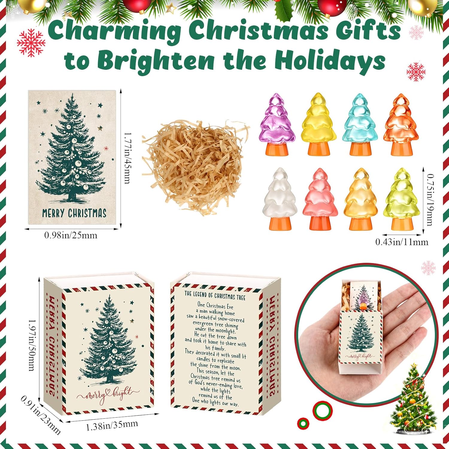 12 Sets Emotional Support Appreciation Gift Bulk for Employee Christmas Tree Positive Resin Team Building Small Thank You Gifts for Staff Coworkers Christmas Appreciation Day