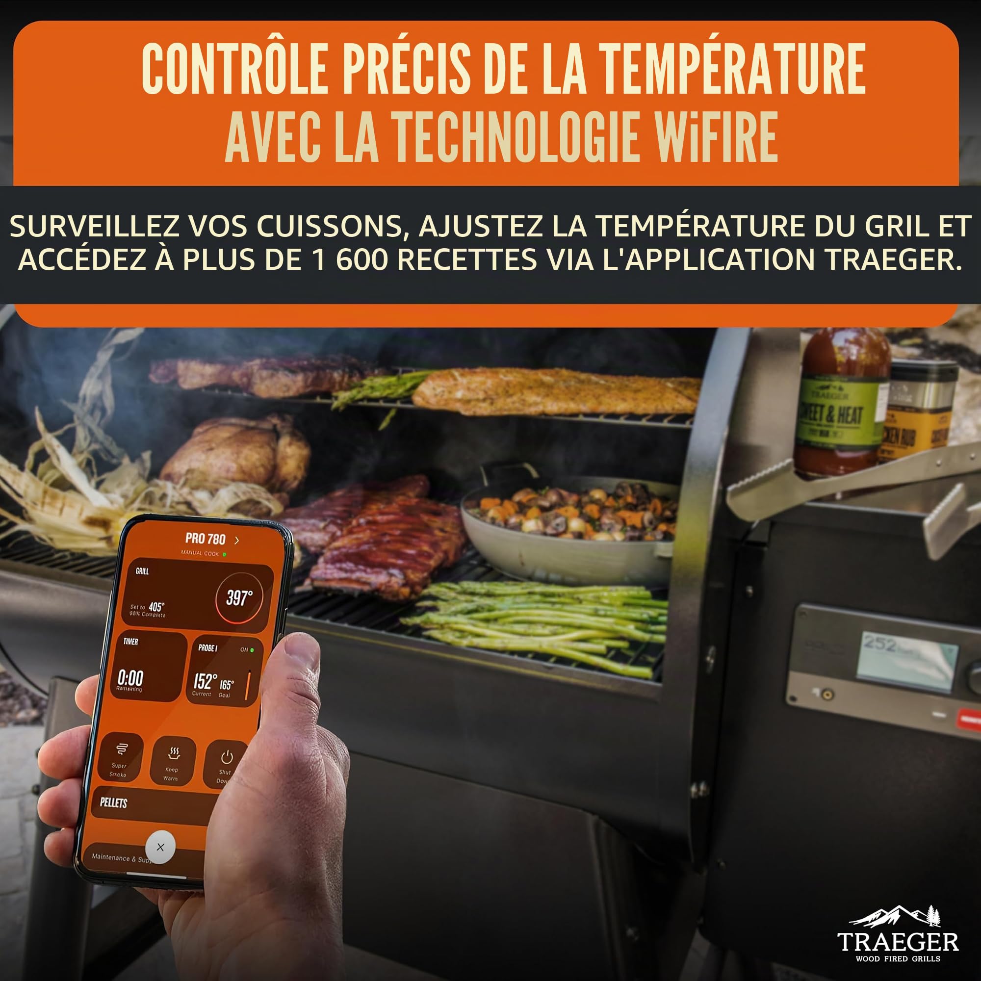 Pellet BBQ Pro 780 with WiFIRE® Technology and precise temperature control -...