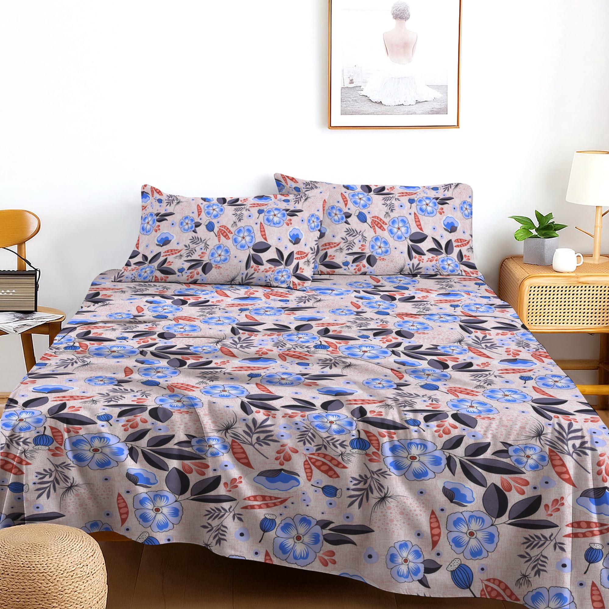 EverSoft Bedding Double 3-Piece Hotel Quality Bed Sheet Set Soft, Cozy & Breathable Bedding with Flat Sheet & 2 Pillowcases Durable, Luxury Design, Easy Care — image 1