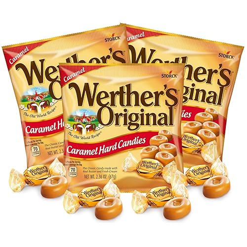 Miniatura 1 de Sweetzo - Werther's Original Caramelo Duro Caramelo, caramelos de tamaño bocado compartibles envueltos individualmente, rellenos de tarros de
