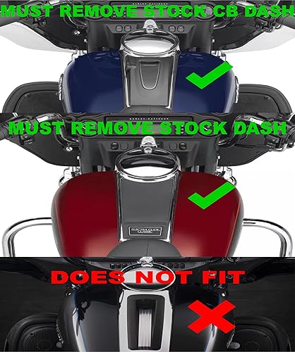 Miniatura 4 de Kustom Cycle Parts Inserto de consola de plástico para panel de salpicadero de bombero de línea roja con bandera estadounidense. Se adapta a Harley