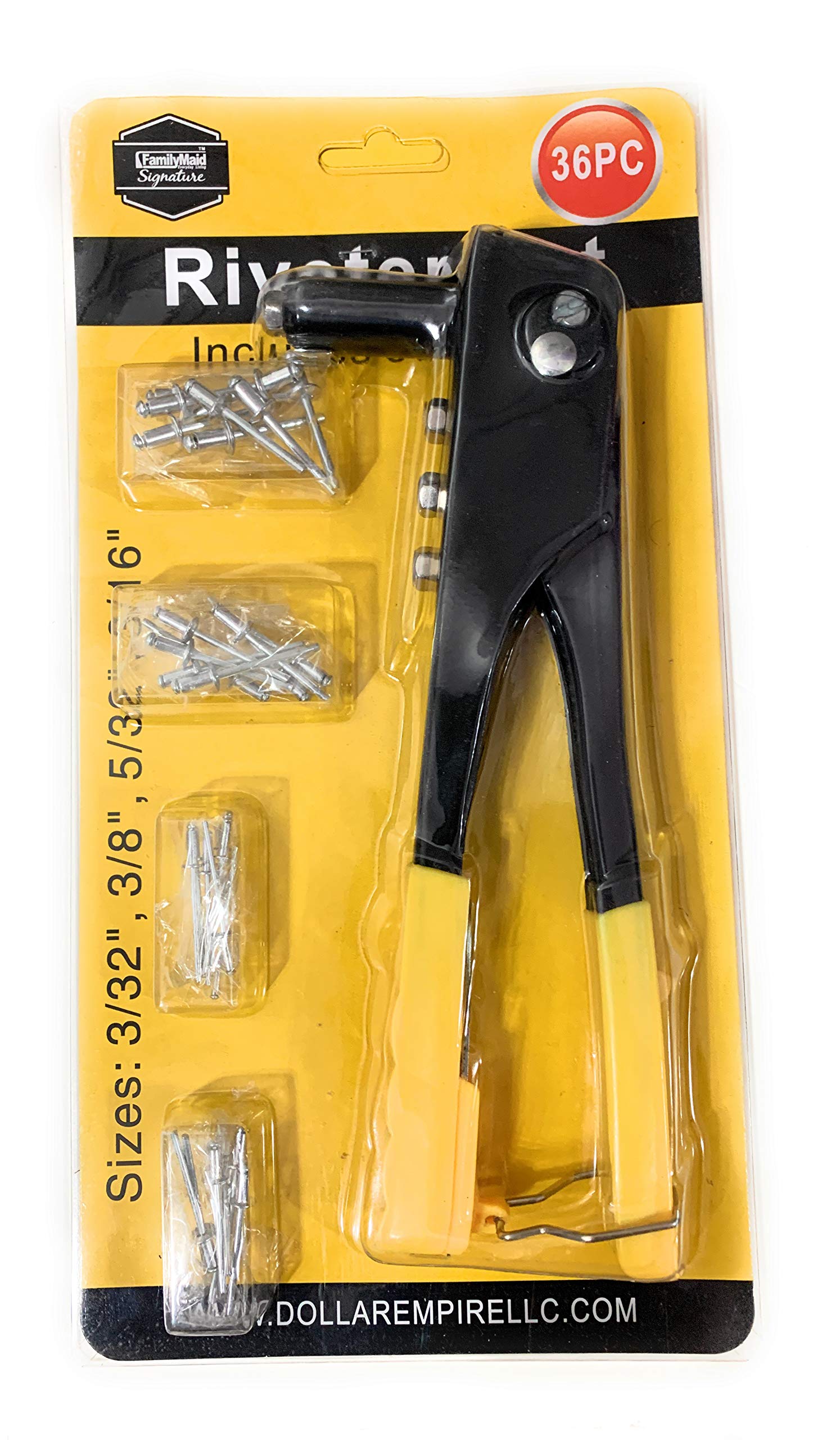 Pistolet à rivets manuel FamilyMaid kit de fixation 36 rivets avec clé à douille incluse